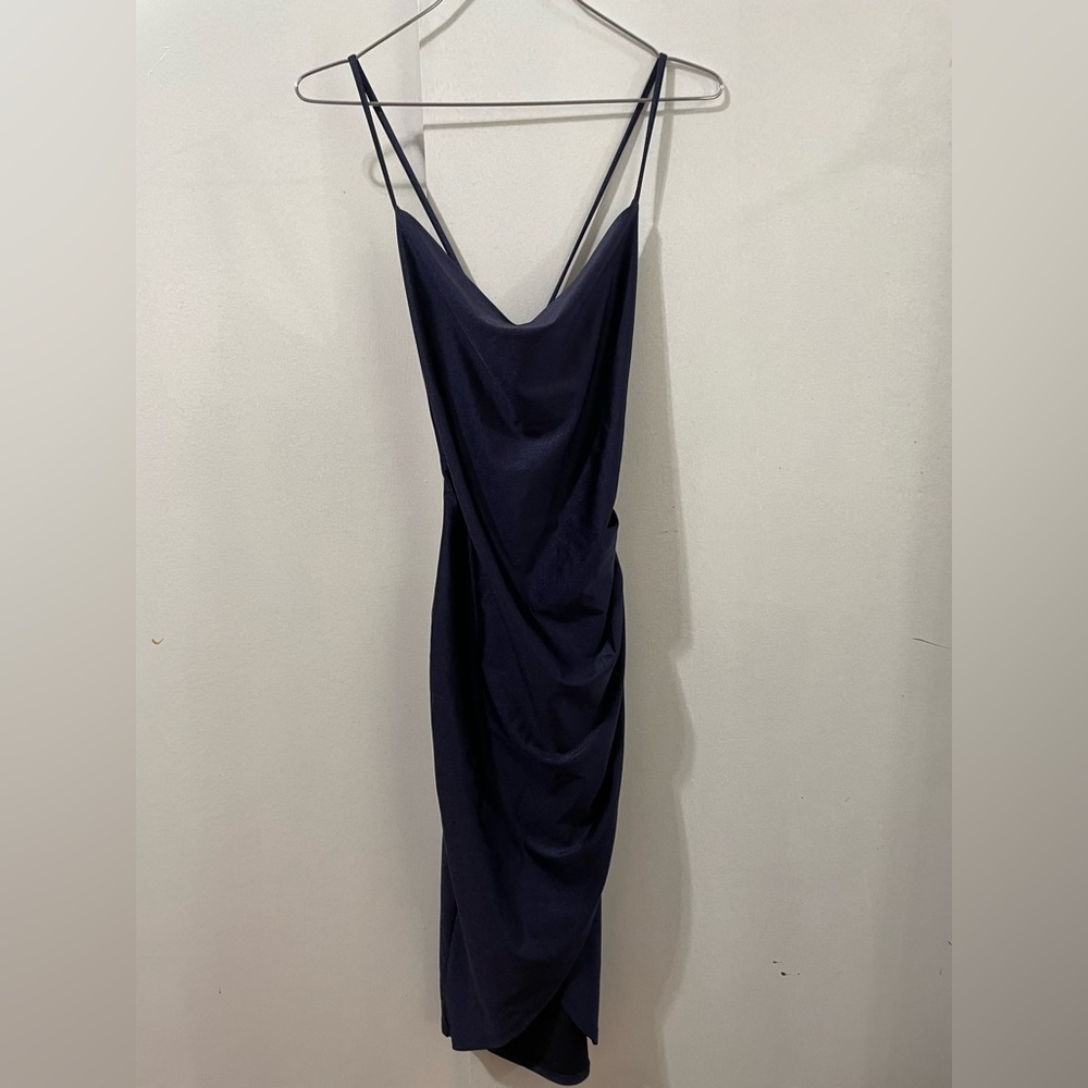 Women’s Blue Formal Satin Slit Dress